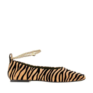 Online Augusta' zebra-striped suedette ballerinas Flat Shoes