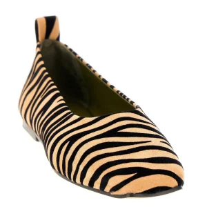 Online Augusta' zebra-striped suedette ballerinas Flat Shoes