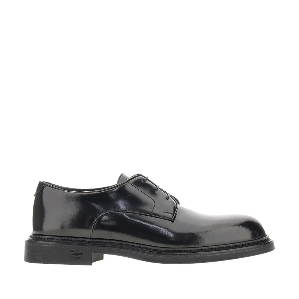 brushed_leather_laced_sho_0.webp Outlet Brushed leather laced shoes Lace-Up Shoes