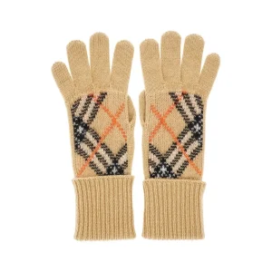 New Check cashmere-blend gloves Hats And Gloves
