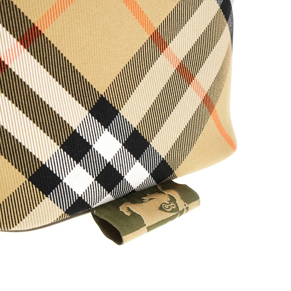 check_fabric_medium_bucke_3.webp Outlet Check fabric medium bucket bag Shoulder Bags