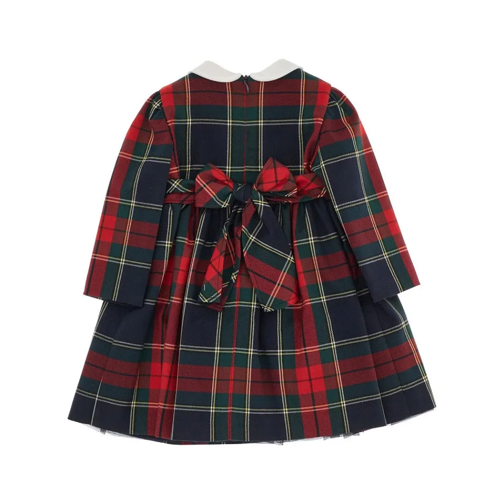 check_fabric_mini_dress_w_1.webp Online Check fabric mini dress with bow Kids Clothing