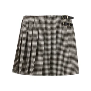 Outlet Check wool mini skirt Skirts