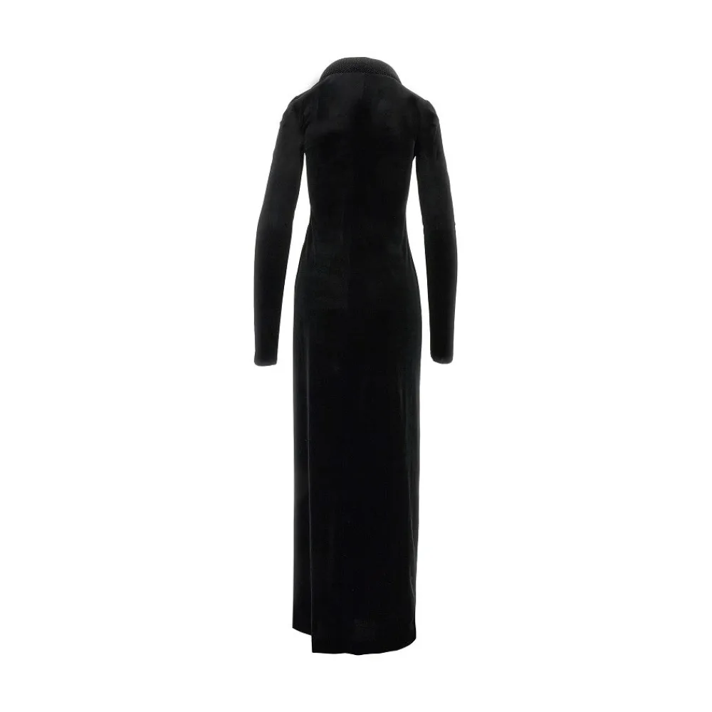chenille_long_dress_with__2.webp Discount Chenille long dress with padded neckline Dresses