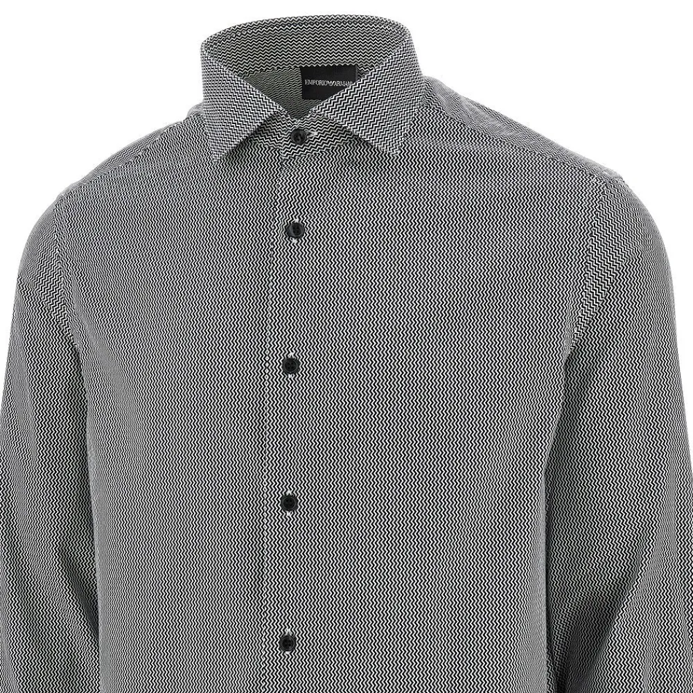 chevron_motif_stretch_cot_1.webp Fashion Chevron motif stretch cotton shirt Shirts