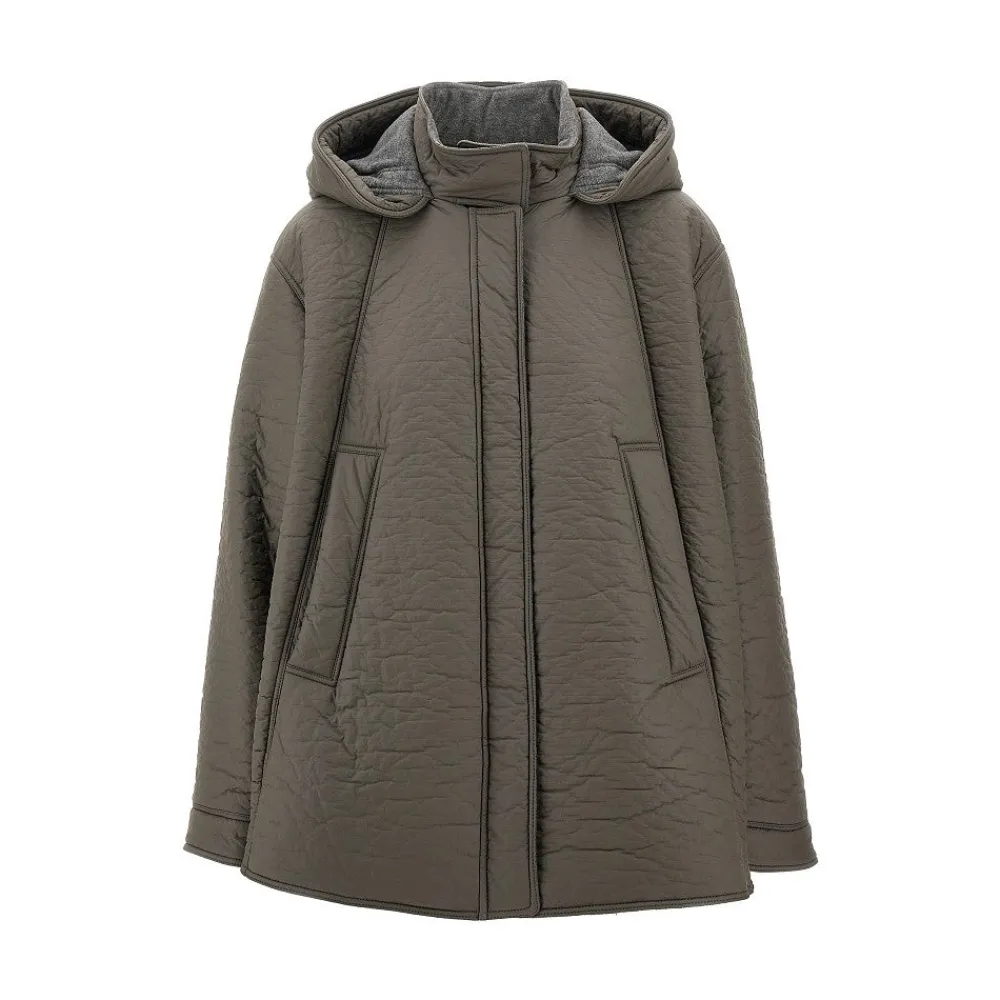 coated_fabric_hooded_peac_0.webp Outlet Coated fabric hooded peacoat Outerwear