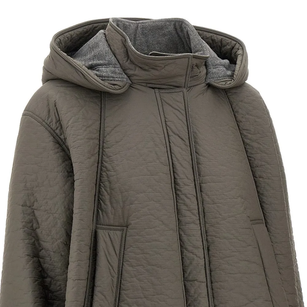 coated_fabric_hooded_peac_1.webp Outlet Coated fabric hooded peacoat Outerwear