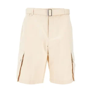 Sale Cotton and linen cargo shorts with belt Pants And Shorts