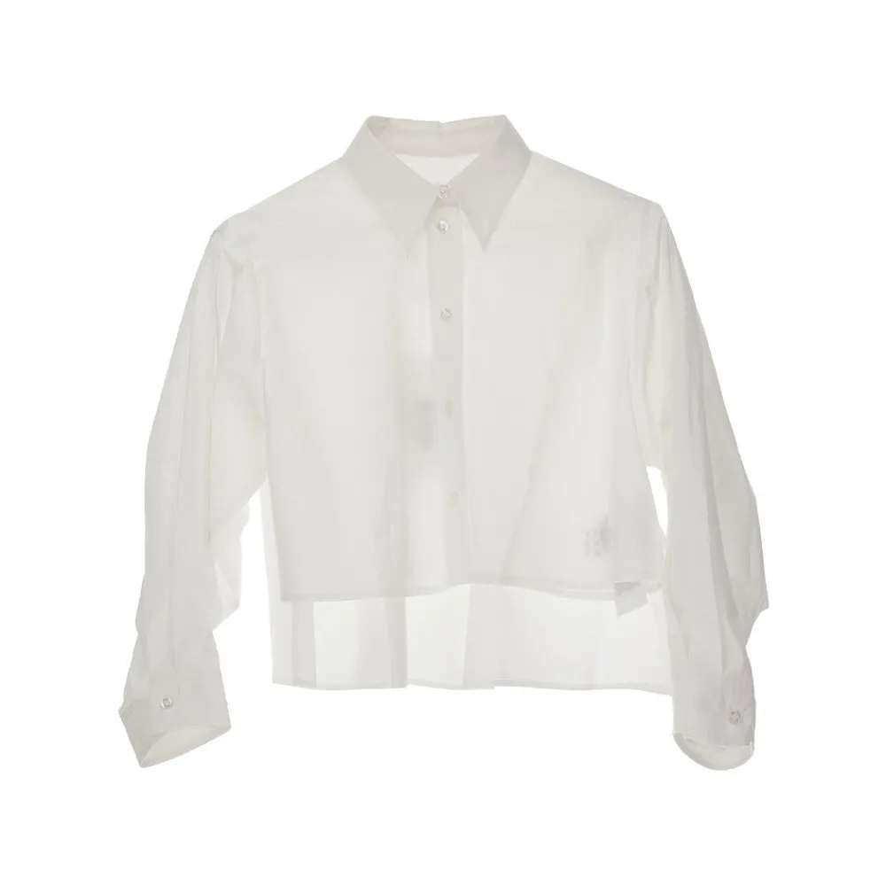 cotton_poplin_cropped_shi_0.webp Outlet Cotton poplin cropped shirt Kids Clothing