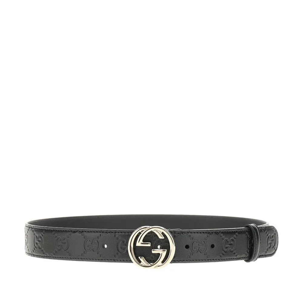 debossed_gg_motif_leather_0-1.webp Online Debossed GG motif leather belt Belts