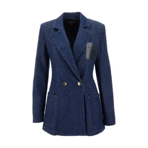 Hot Denim jacket with leather chest pocket Jackets