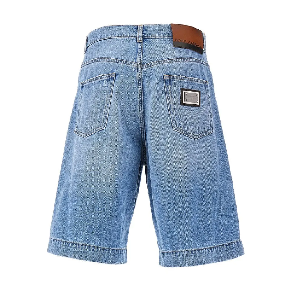 denim_shorts_with_logo_pl_2.webp Outlet Denim shorts with logo plate Pants And Shorts