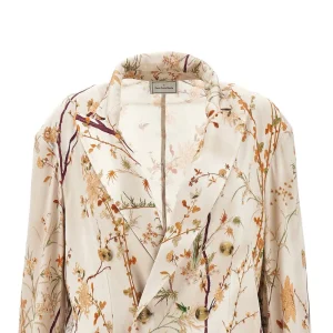Hot Floral print silk jersey jacket Jackets