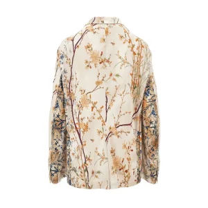 Hot Floral print silk jersey jacket Jackets