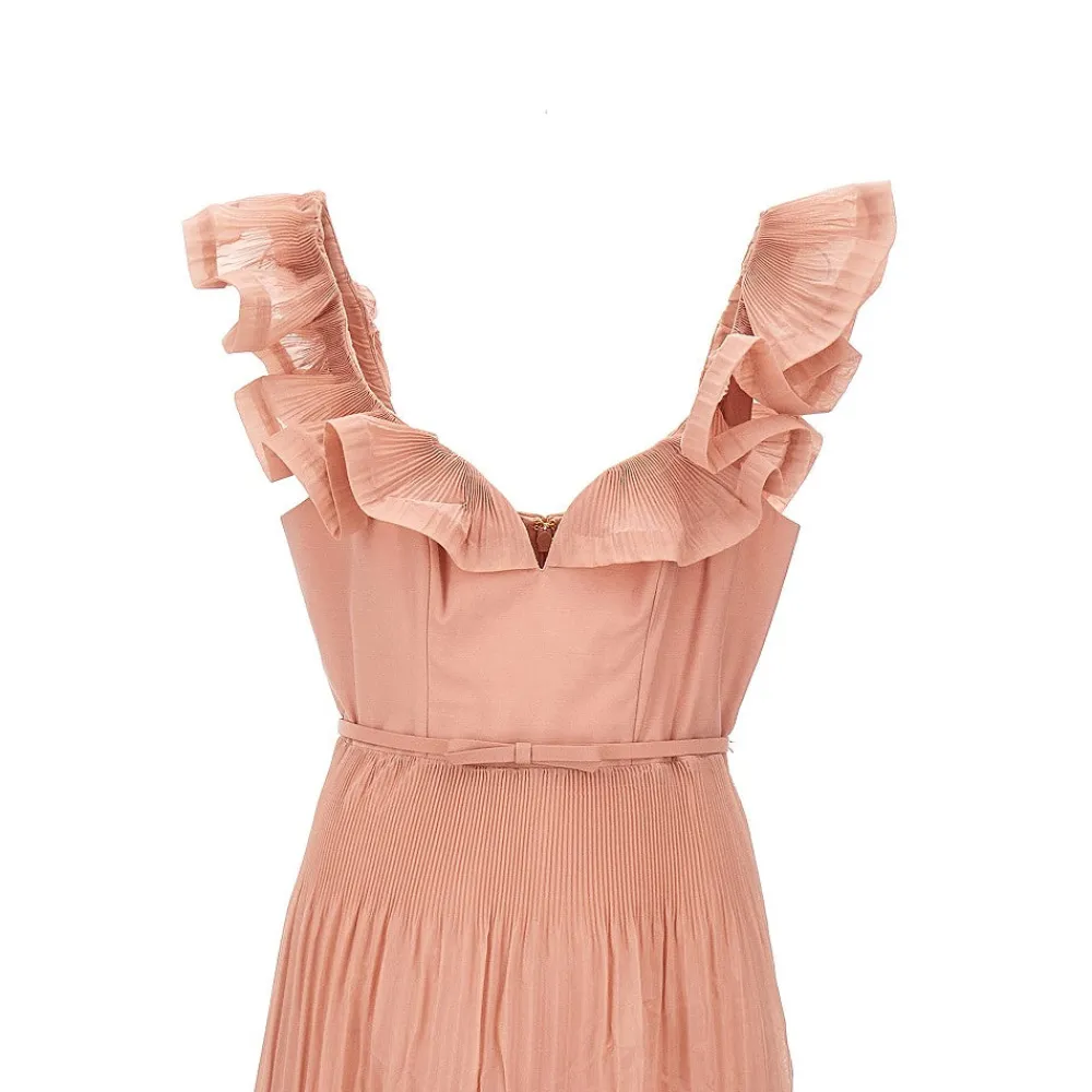 frilled_pleated_midi_dres_1.webp Clearance Frilled pleated midi dress Dresses