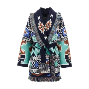 New Geometric Roots jacquard wool cardigan Knitwear