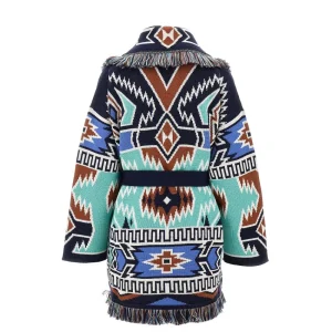 New Geometric Roots jacquard wool cardigan Knitwear