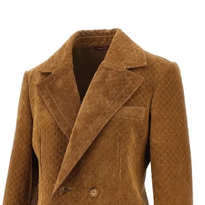 Online GG suede leather double-breasted jacket Jackets