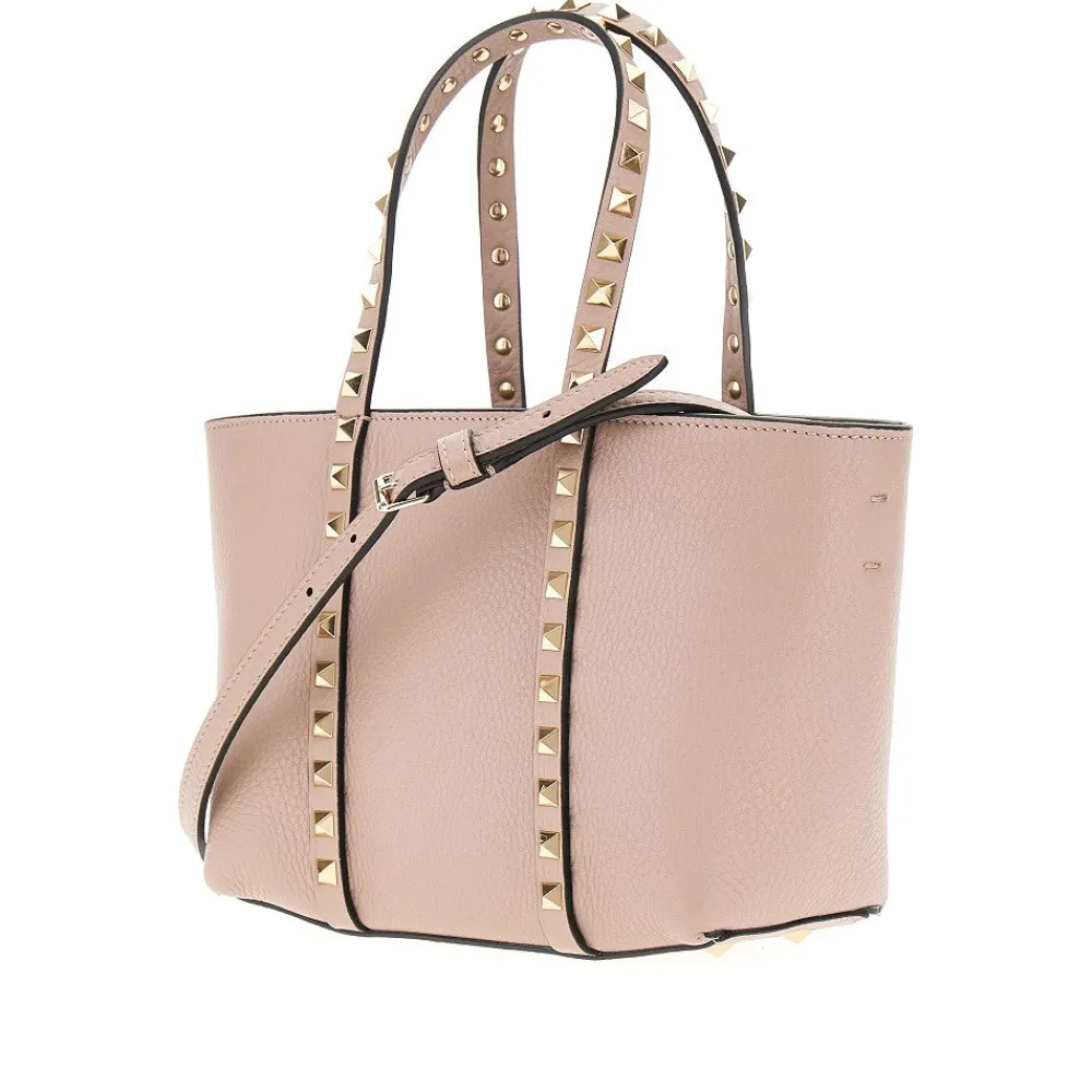 grained_leather_rockstud__1-2.webp Clearance Grained leather 'Rockstud' mini tote bag Top-Handle Bags | Crossbody Bags