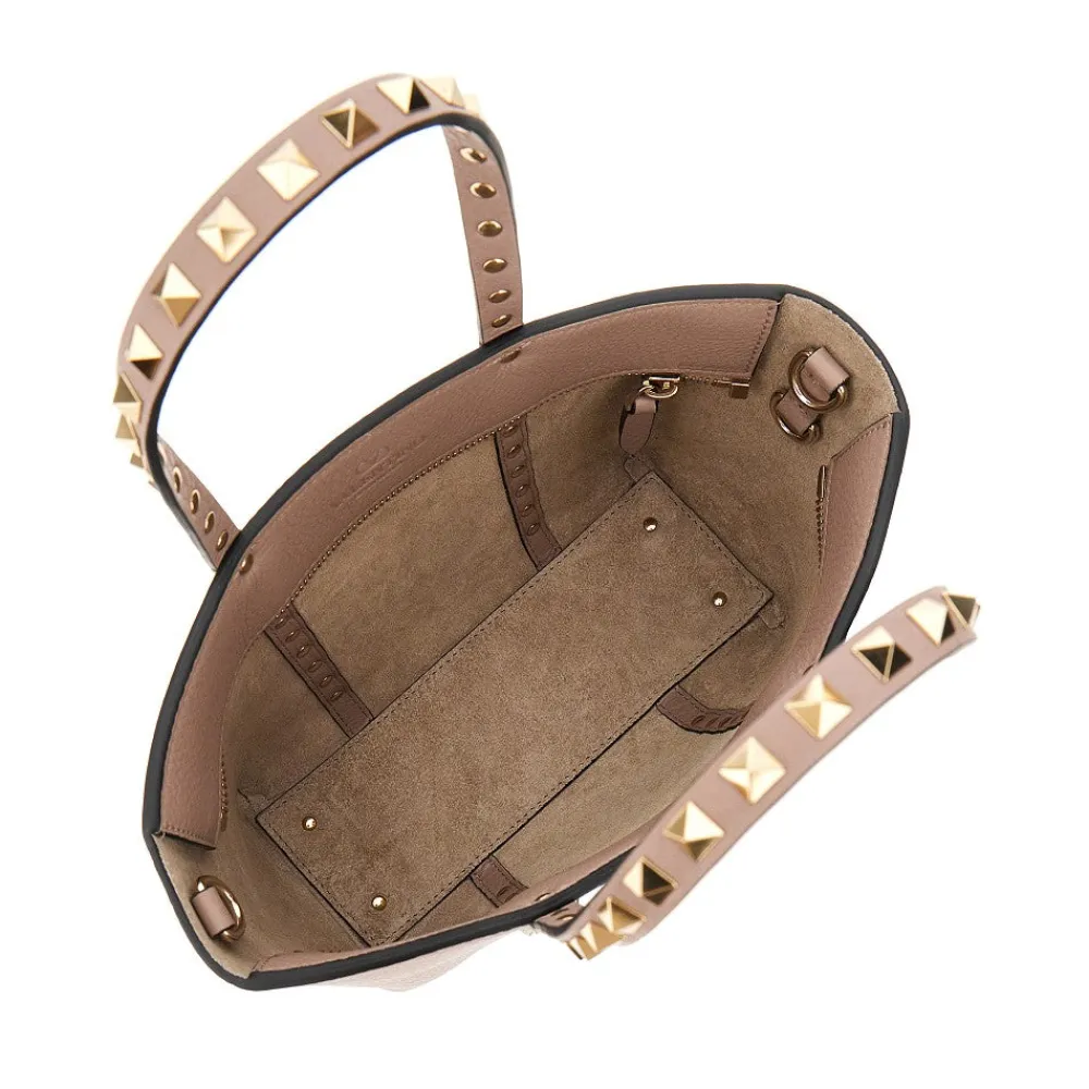 grained_leather_rockstud__2-2.webp Clearance Grained leather 'Rockstud' mini tote bag Top-Handle Bags | Crossbody Bags