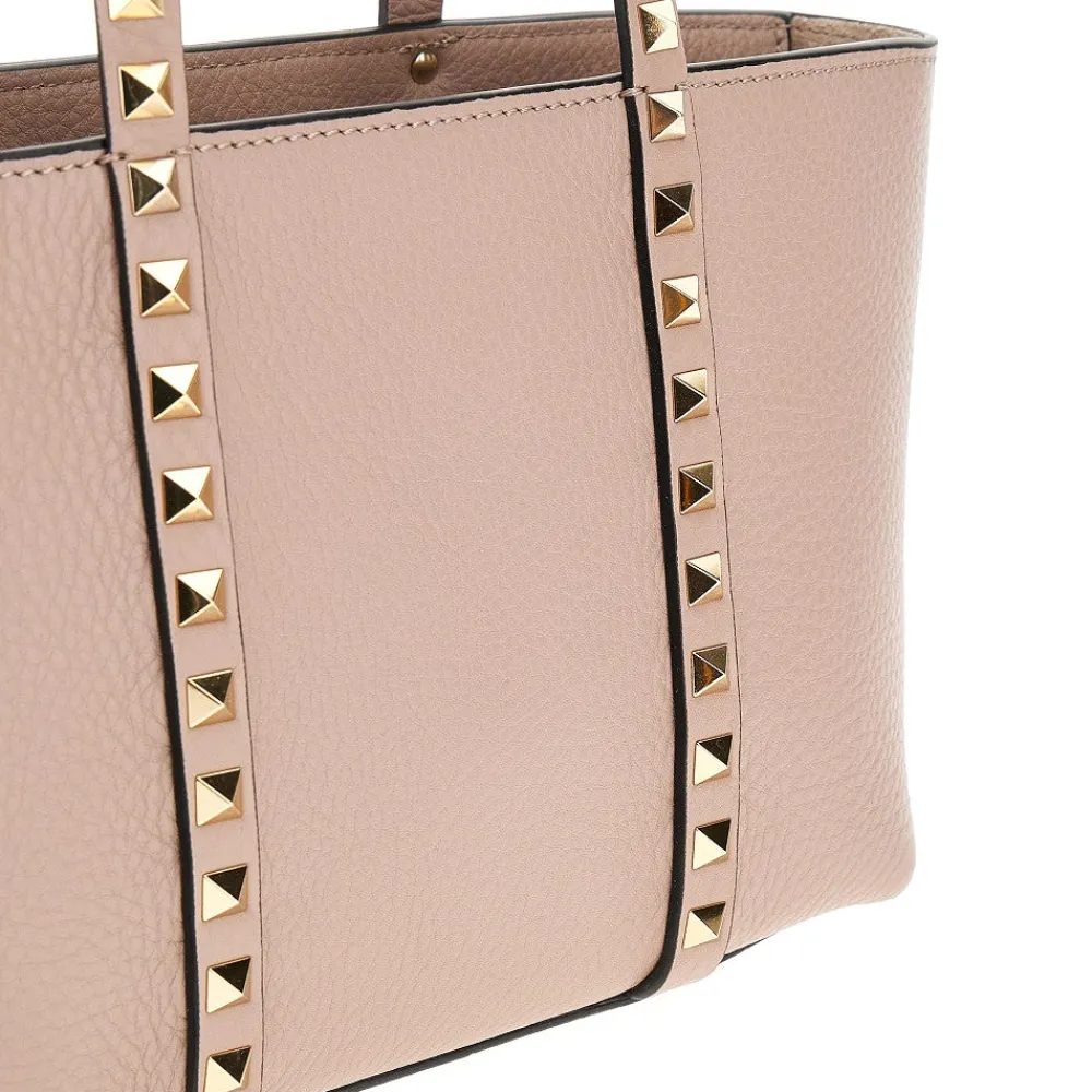 grained_leather_rockstud__3-2.webp Clearance Grained leather 'Rockstud' mini tote bag Top-Handle Bags | Crossbody Bags