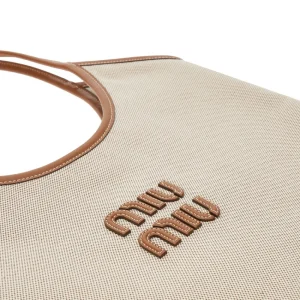 New Ivy' canvas and leather tote bag Shoulder Bags