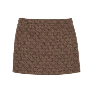 Online Jacquard GG wool mini skirt Kids Clothing