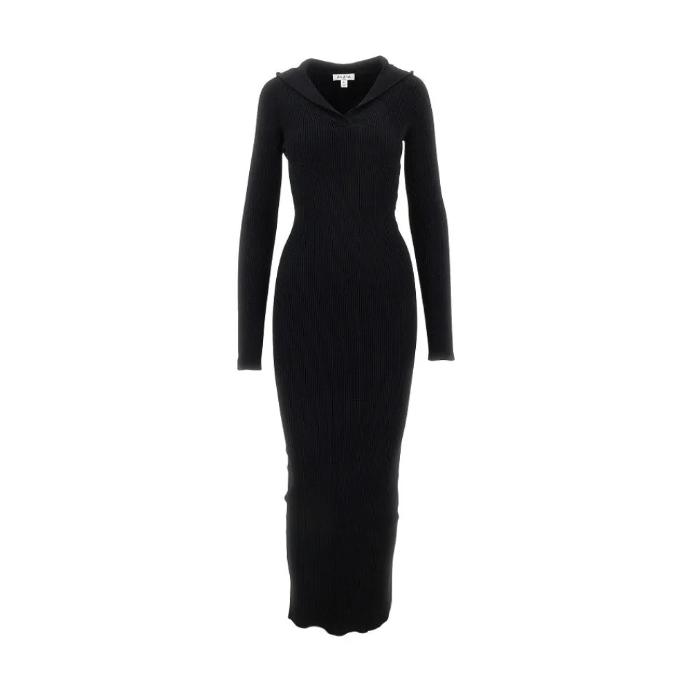 knitted_hooded_long_dress_0.webp Outlet Knitted hooded long dress Dresses