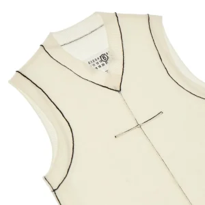 Outlet Knitted vest with inside-out stitchings Knitwear