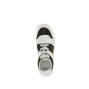 Outlet Leather and FF jacquard fabric sneakers Kids/BOY Footwear | Footwear