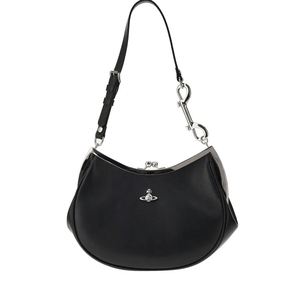 leather_charm_frame_purse_0.webp Clearance Leather Charm Frame Purse bag Shoulder Bags