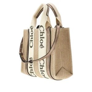 Outlet Linen small 'Woody' tote bag Top-Handle Bags | Crossbody Bags