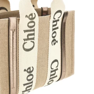 Outlet Linen small 'Woody' tote bag Top-Handle Bags | Crossbody Bags