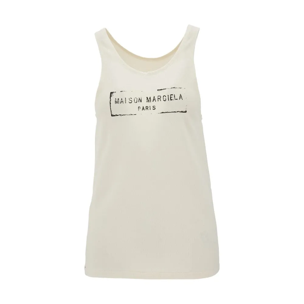 logo_print_viscose_and_co_0.webp Sale Logo print viscose and cotton tank top Tops