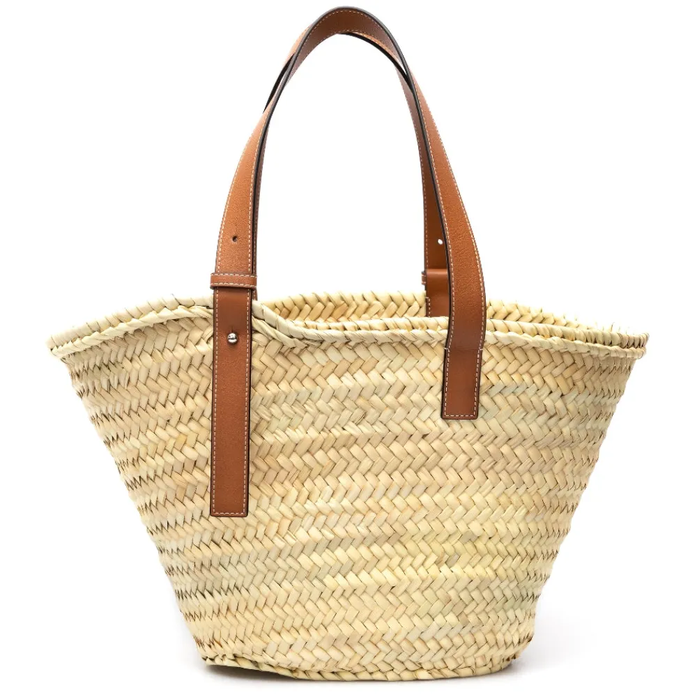 medium_basket_bag_in_palm_1.webp Sale Medium basket bag in palm leaf and leather Shoulder Bags