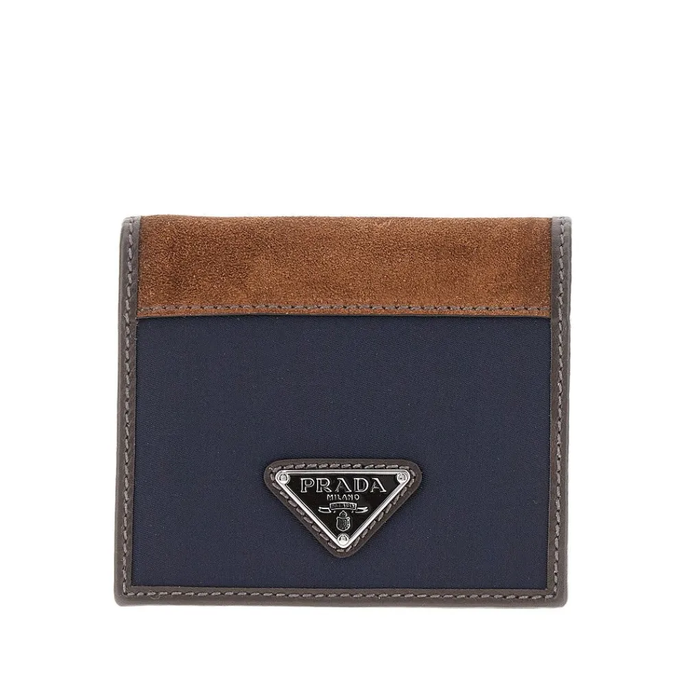 nylon_and_leather_horizon_0.webp Clearance Nylon and leather horizontal bi-fold wallet Wallets And Small Leather Goods