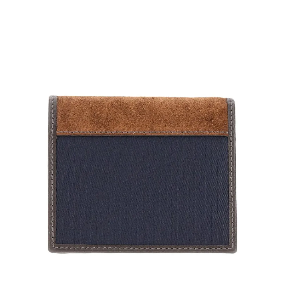 nylon_and_leather_horizon_1.webp Clearance Nylon and leather horizontal bi-fold wallet Wallets And Small Leather Goods