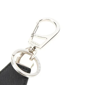 Outlet Saffiano leather keyholder with logo Key Holders