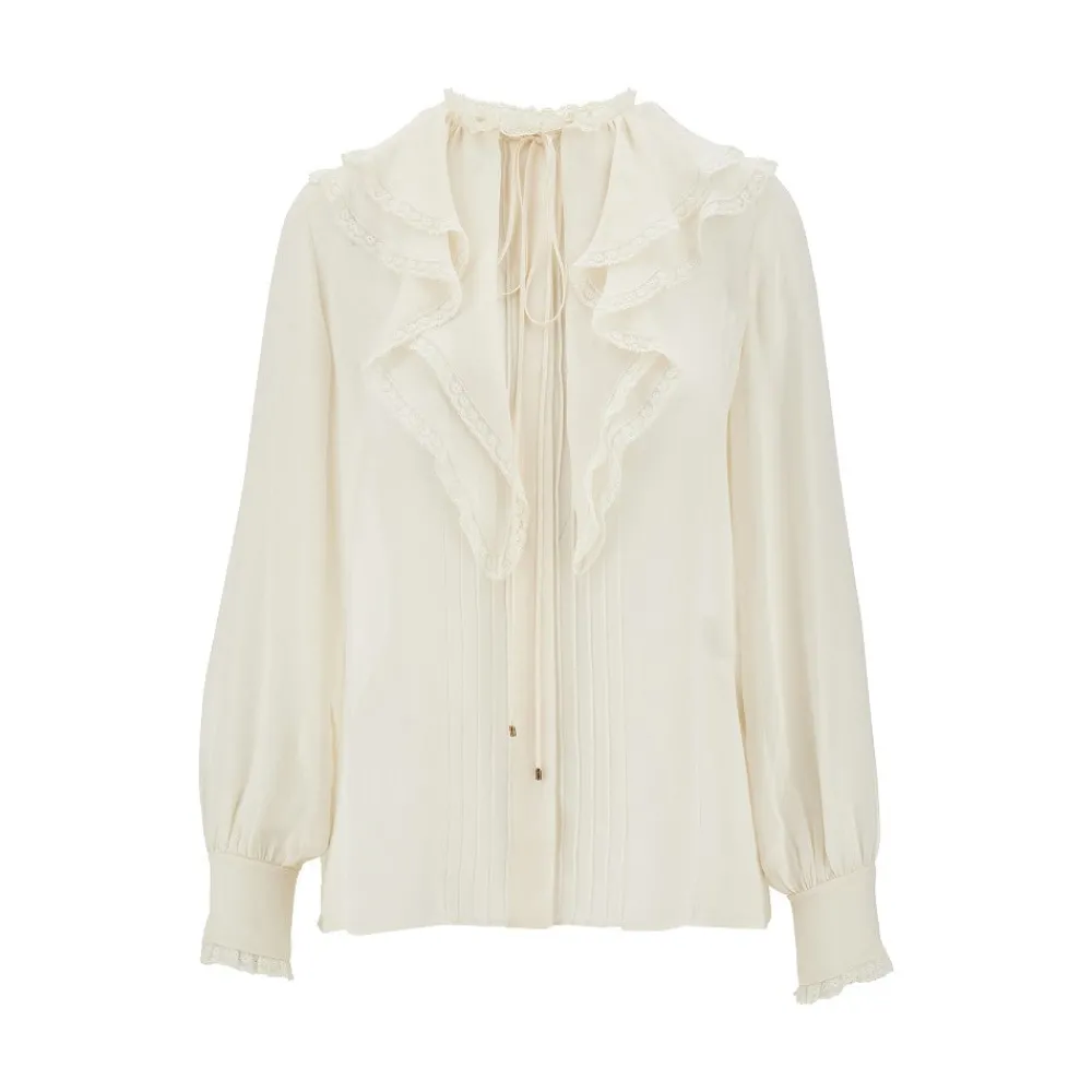 silk_georgette_flounced_b_0.webp Online Silk georgette flounced blouse Shirts