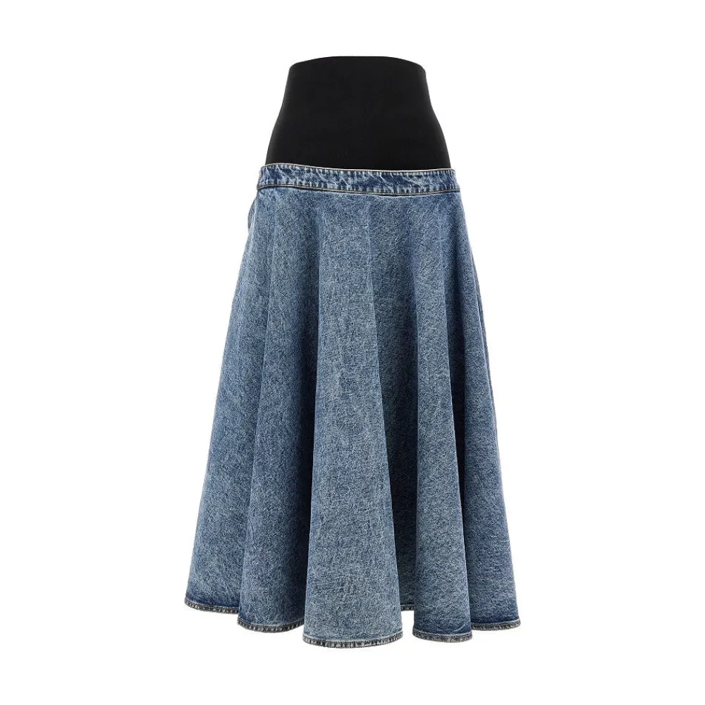 snow_denim_skirt_with_kni_0.webp Discount Snow Denim skirt with knitted waistband Skirts