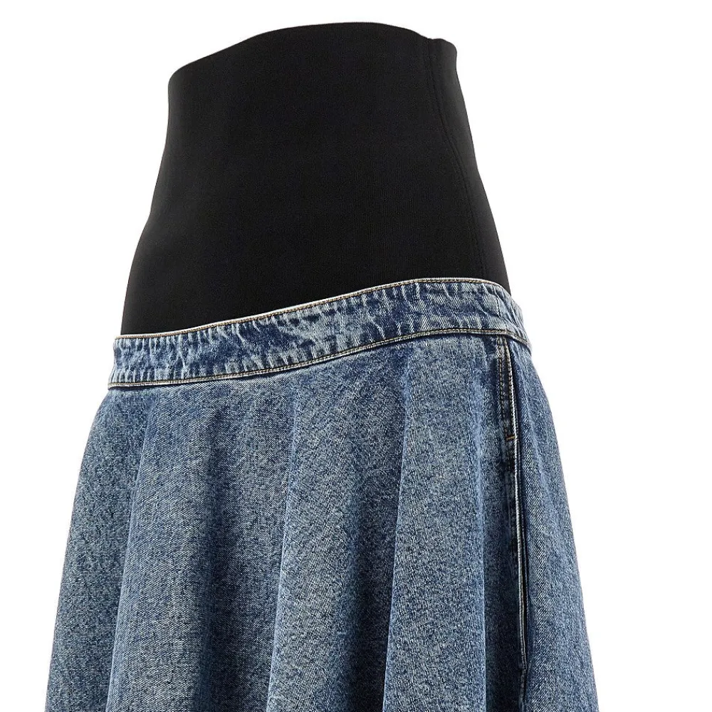 snow_denim_skirt_with_kni_1.webp Discount Snow Denim skirt with knitted waistband Skirts