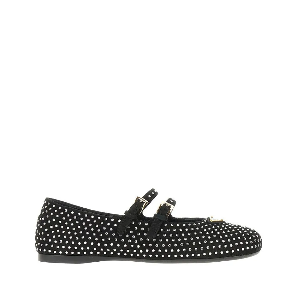 suede_leather_ballet_flat_0.webp New Suede leather ballet flats with rhinestones Flat Shoes