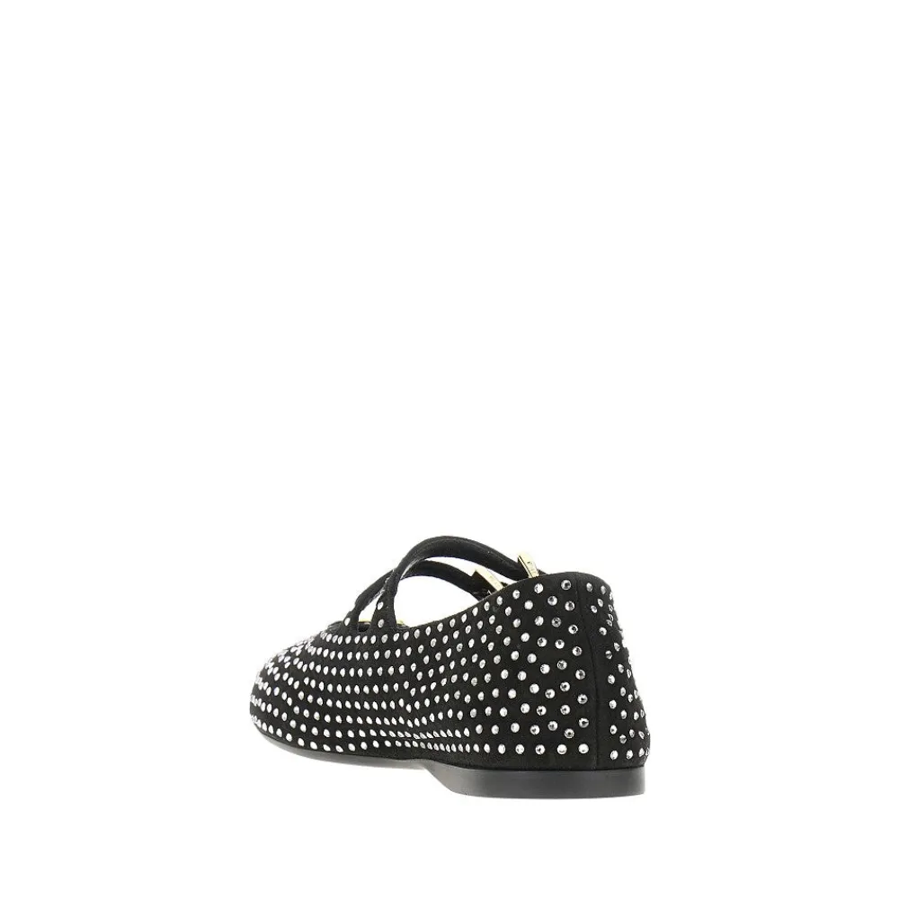 suede_leather_ballet_flat_2.webp New Suede leather ballet flats with rhinestones Flat Shoes
