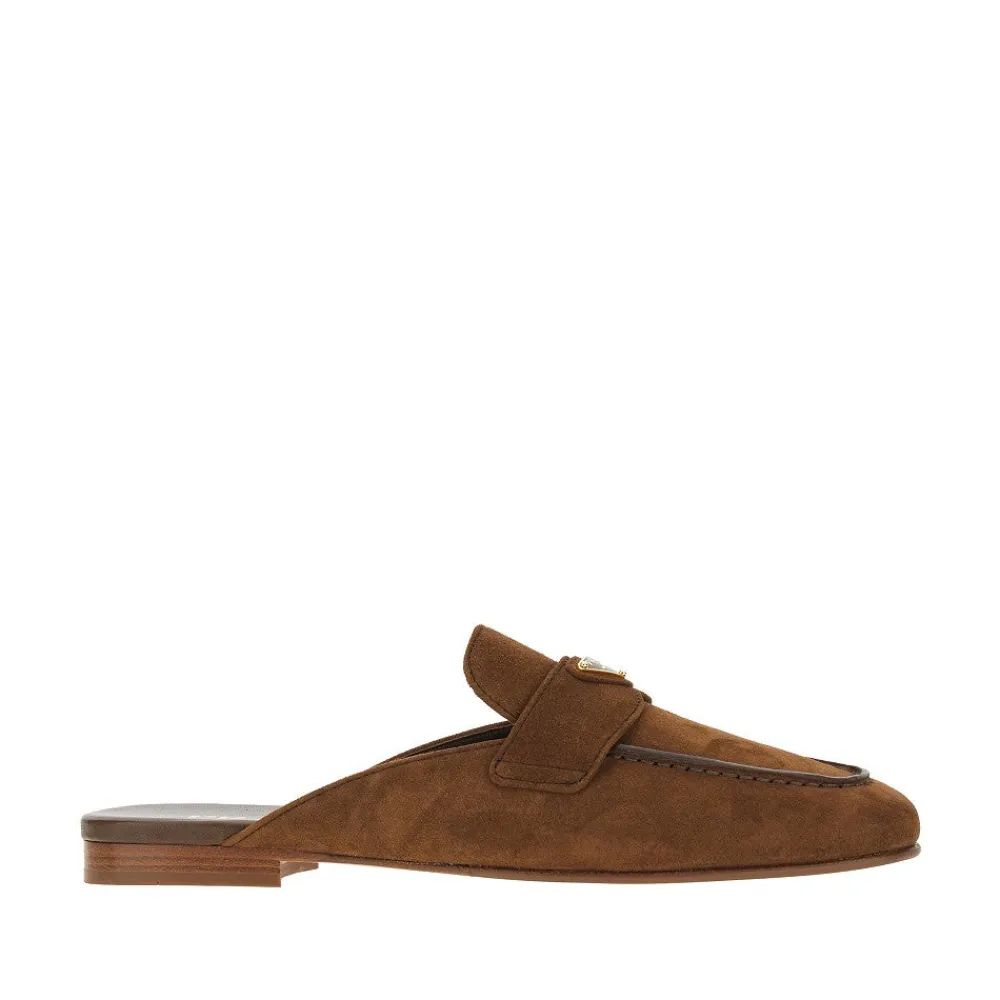 suede_leather_sabot_with__0.webp Fashion Suede leather sabot with triangle logo Flat Shoes