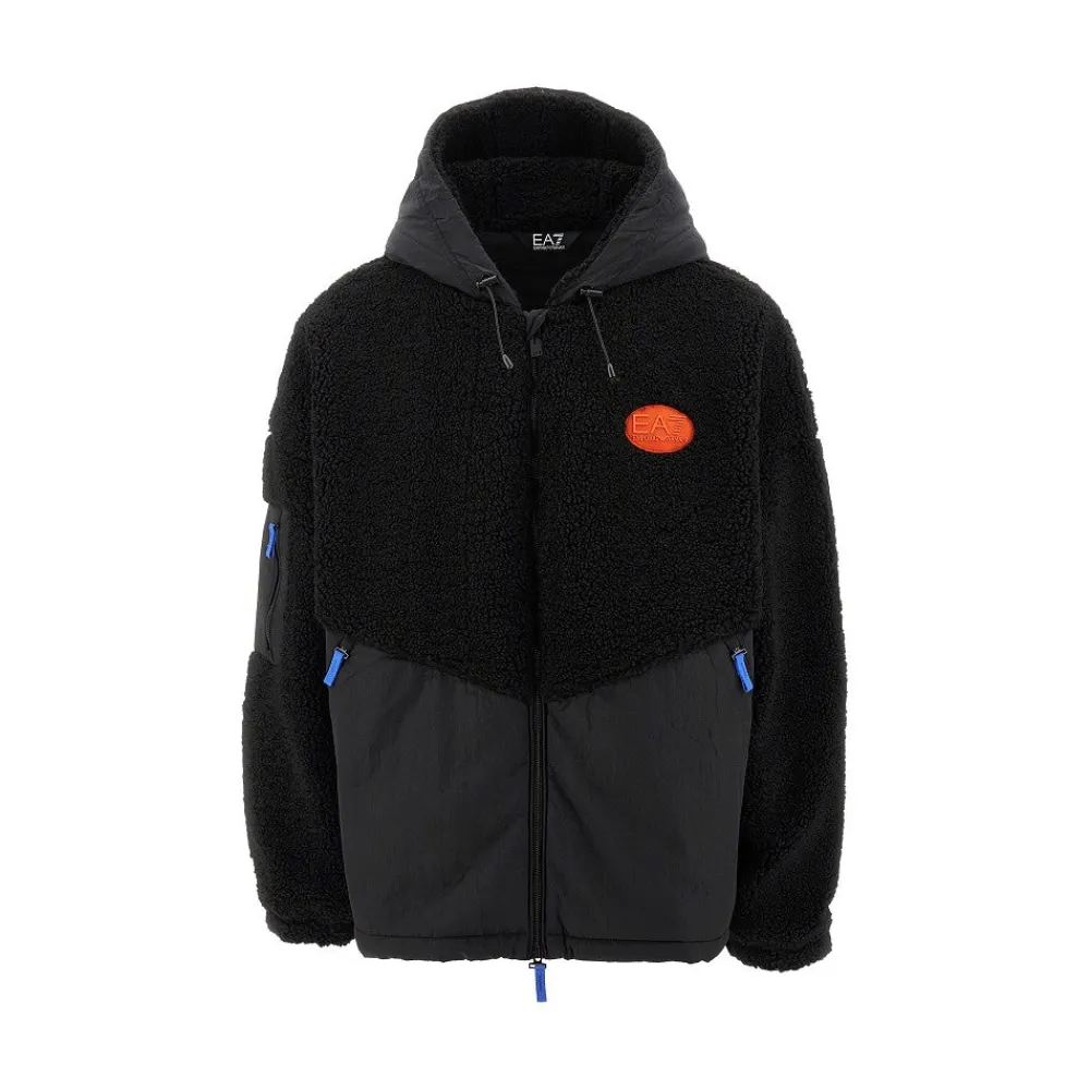 teddy_fleece_and_nylon_bl_0.webp Outlet Teddy fleece and nylon blouson jacket Outerwear
