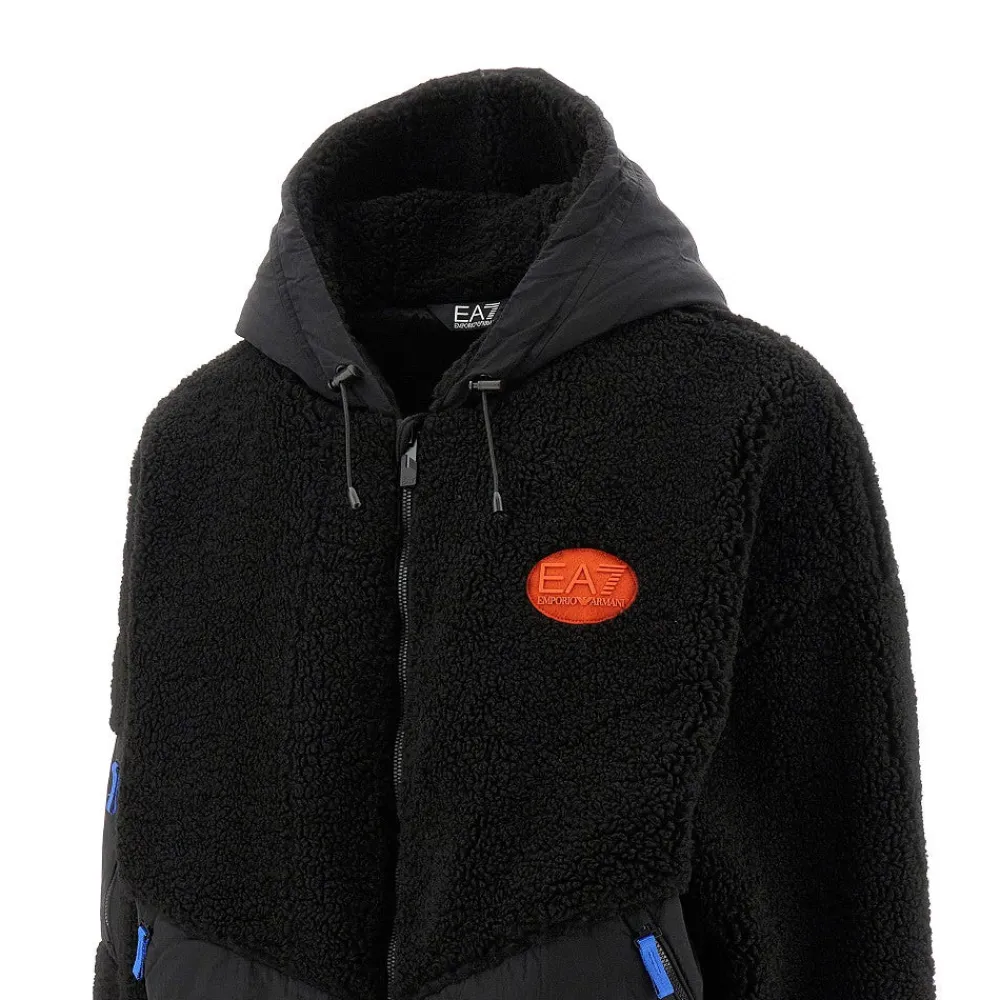 teddy_fleece_and_nylon_bl_1.webp Outlet Teddy fleece and nylon blouson jacket Outerwear