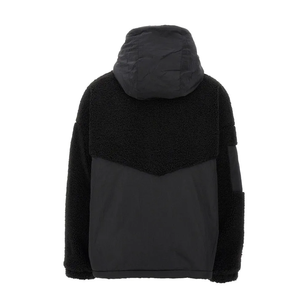 teddy_fleece_and_nylon_bl_2.webp Outlet Teddy fleece and nylon blouson jacket Outerwear