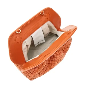 Outlet Tia' micro weaved vegan leather clutch Clutches