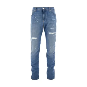Discount Used-effect denim Slim Fit jeans Jeans