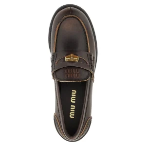 Hot Vintage effect leather Penny Loafers Loafers